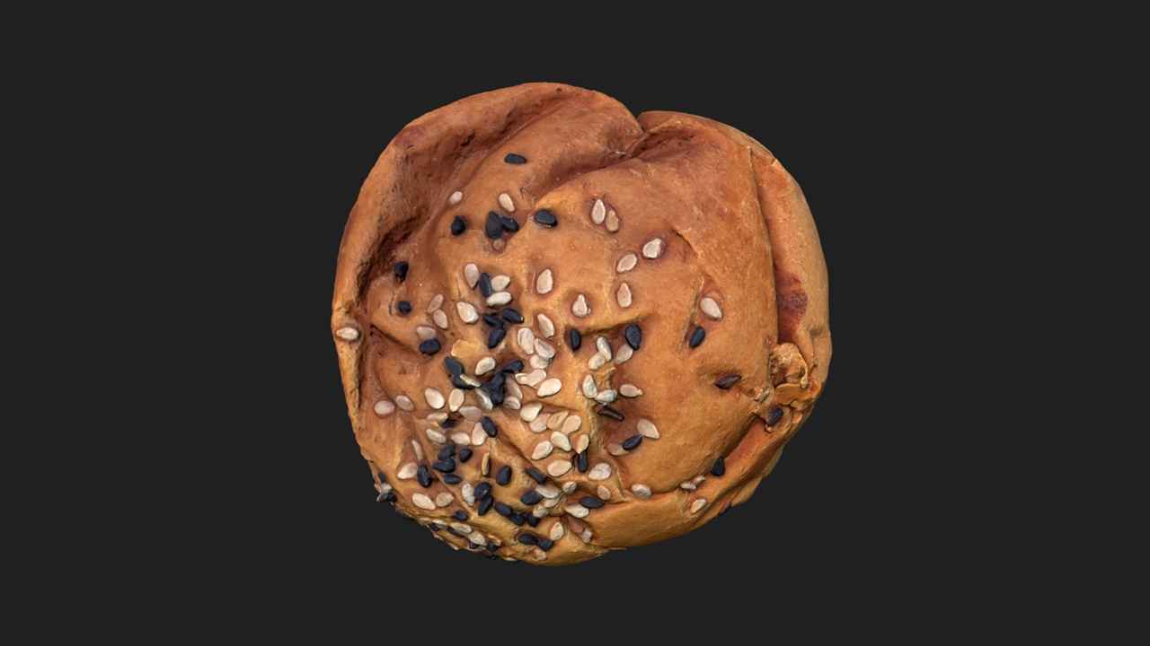Media 1 for listing Mini Bakery Bun (Sesame & Black Seeds) – Scanned Asset
