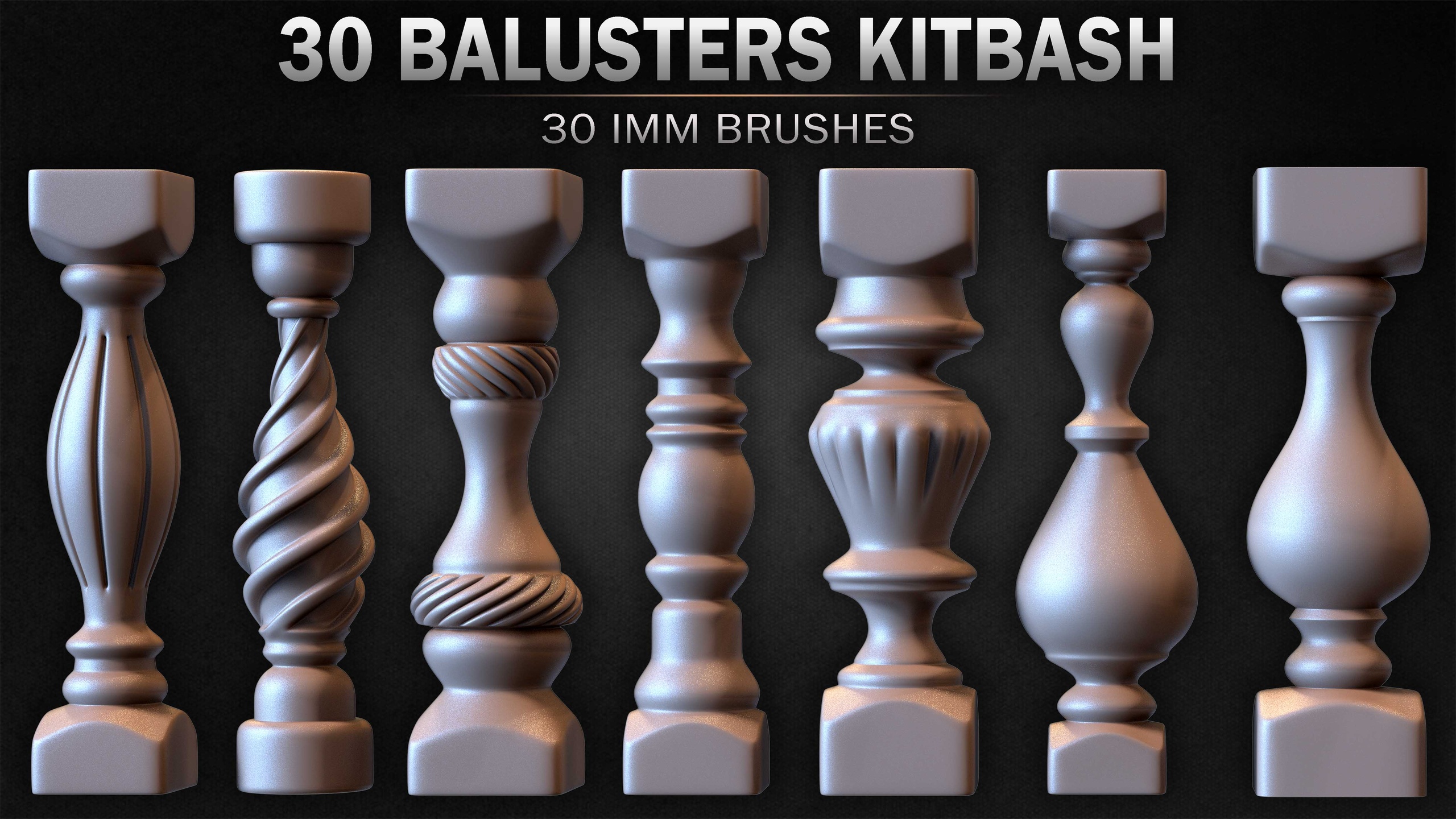 Media 1 for listing 30 Balusters Kitbash Volume 01