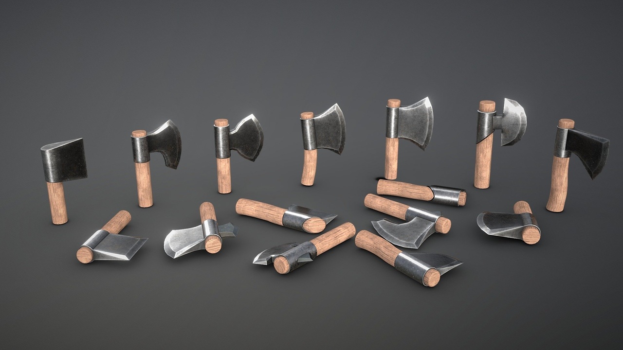 Media 1 for listing Axe Pack Game Ready Low-poly 3D model