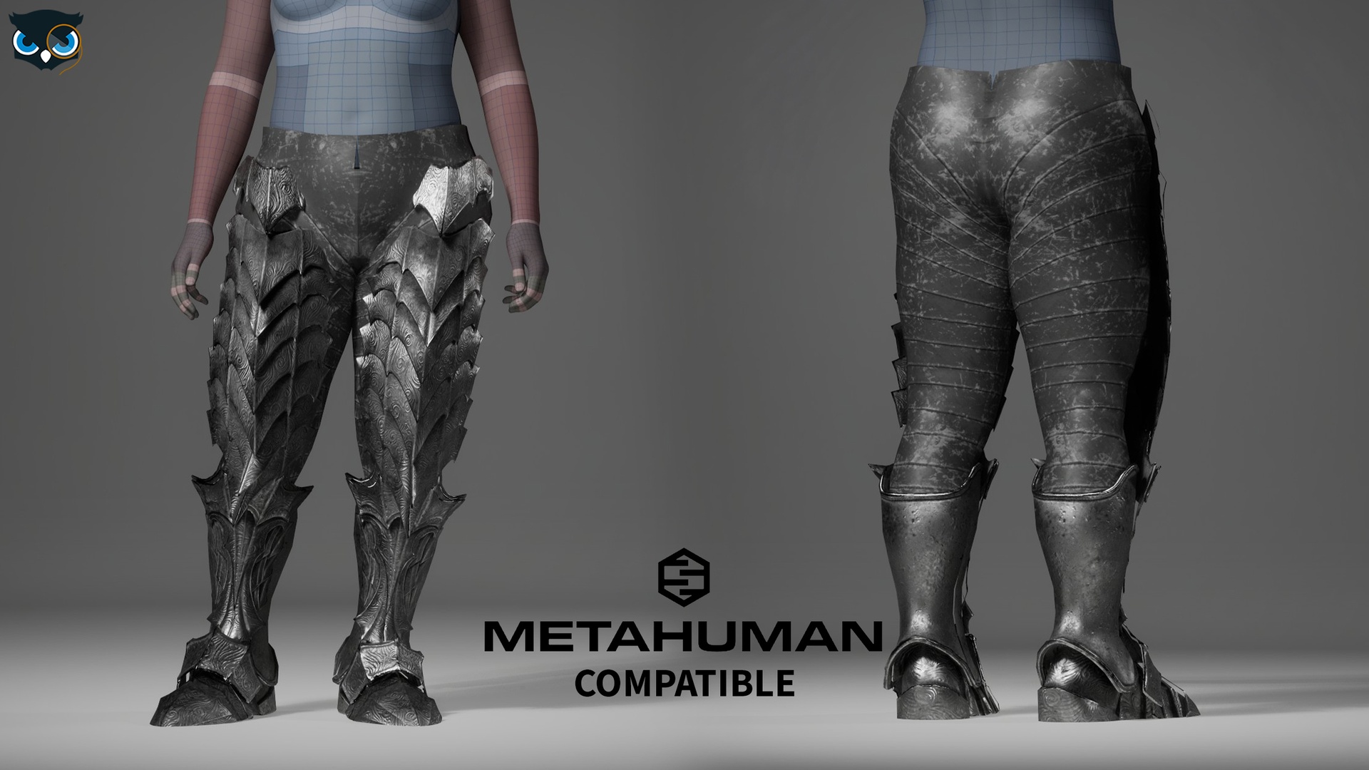 Media 1 for listing Fantasy Leg Armor Heavy Battle Greaves