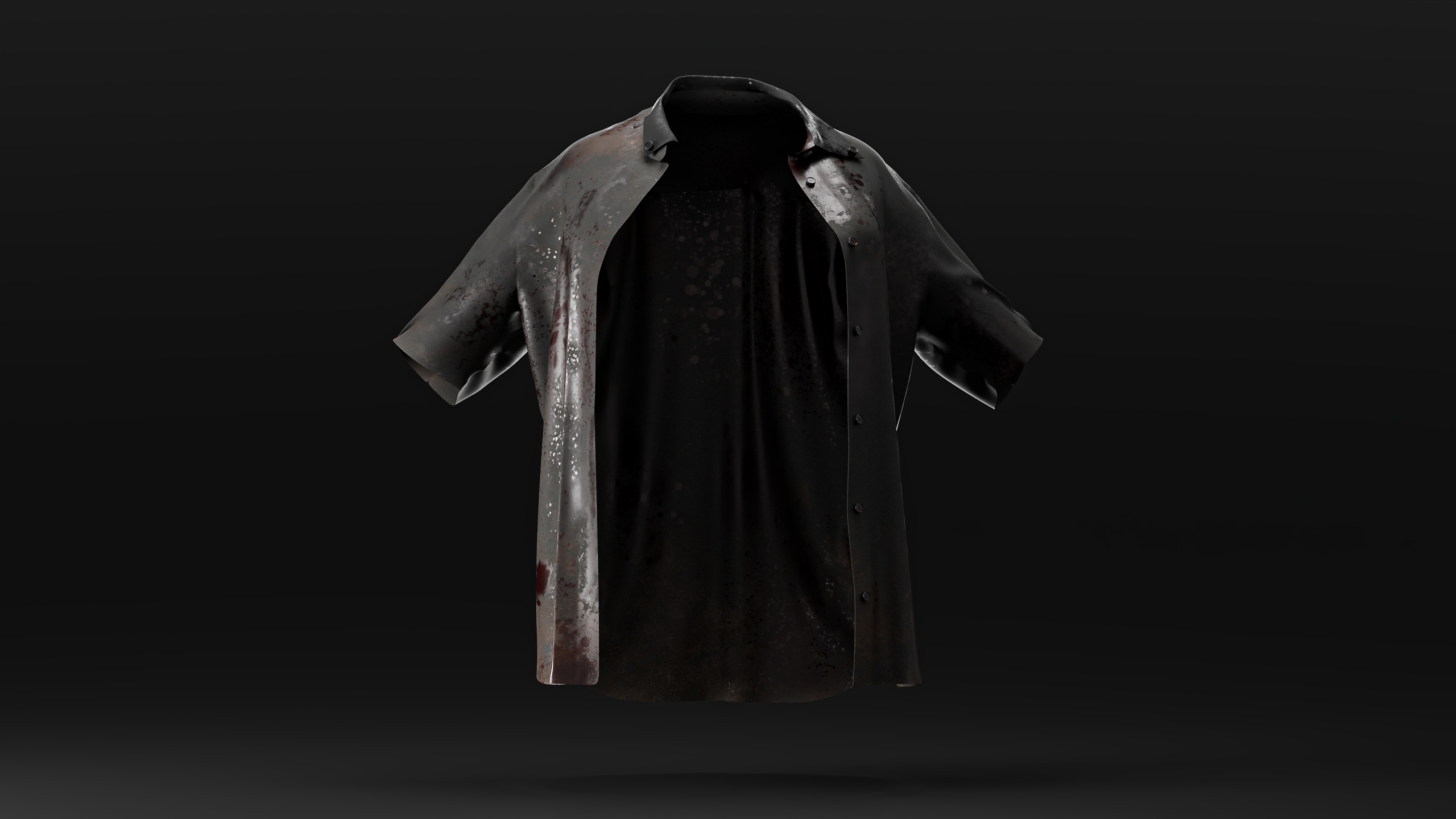 Media 1 for listing Grungy Blood-Stained Button Shirt (Game-Ready, 4K PBR)
