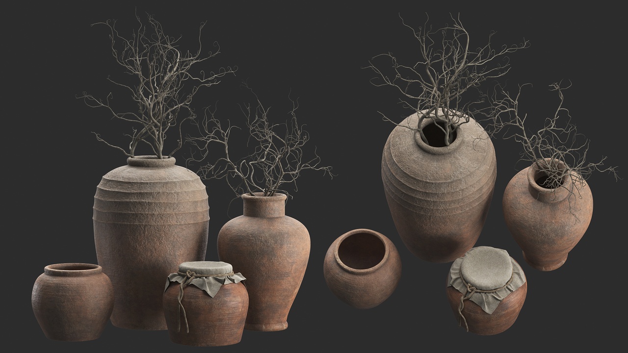 Media 1 for listing Artisan Rustic Vases with curly branches