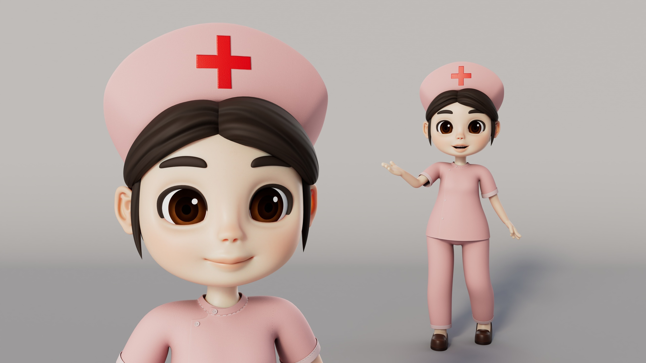 Media 1 for listing Rigged Cartoon Nurse