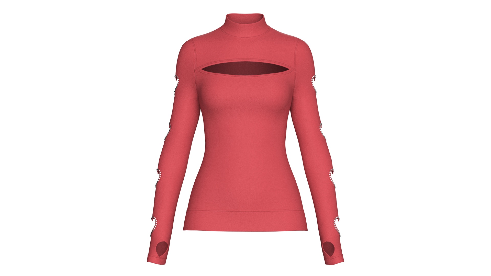 Media 1 for listing Girls Chest Cutout With Heart Cutout Sleeve | High Poly