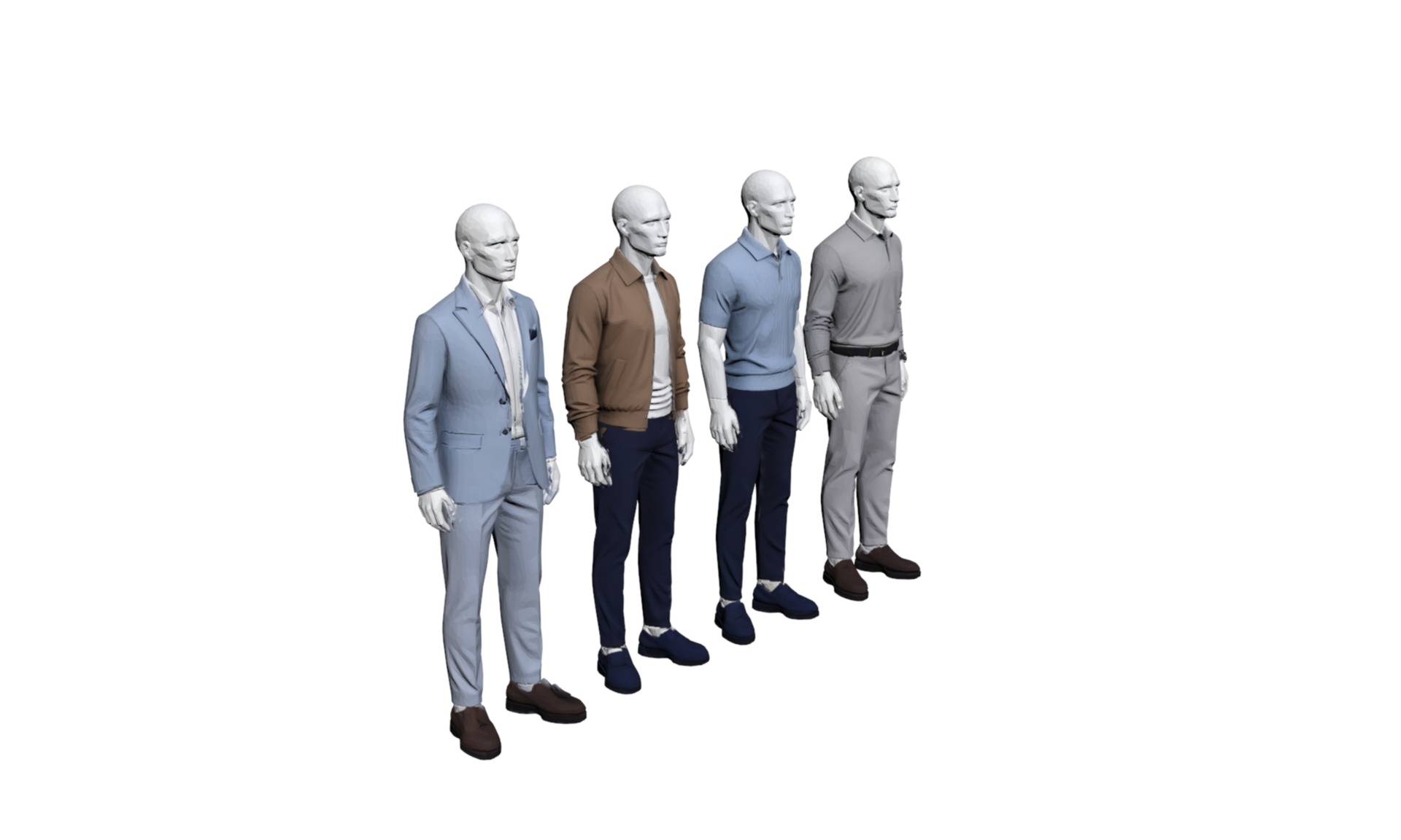 Media 1 for listing 4 Mens Fashion Mannequins Collection Clothing Display Models Pack 1