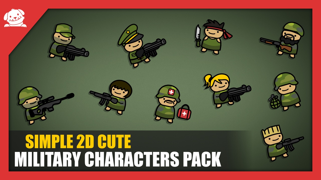 Media 1 for listing Simple 2D Cute Military Characters