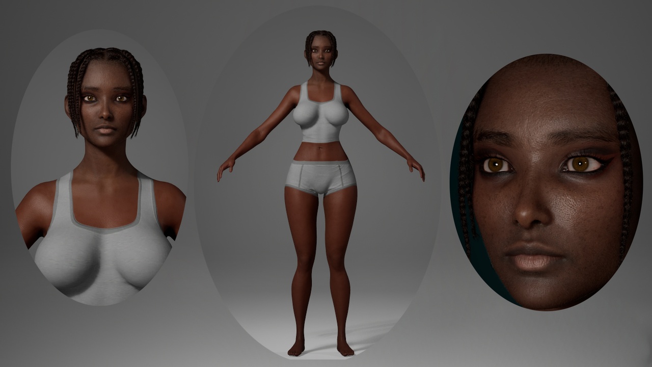 Media 1 for listing Editable MetaHuman female character - Scarlett.With hair, no clothing included.