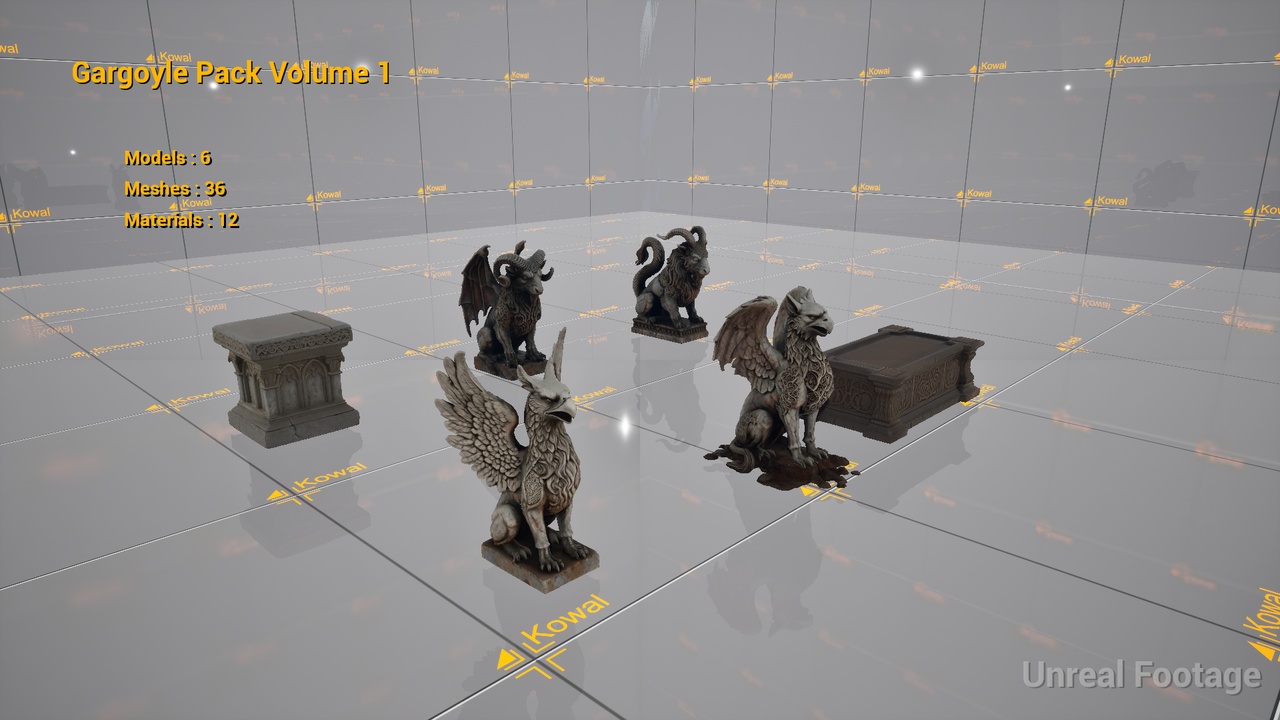 Media 1 for listing Gargoyle Pack Volume 1— 6 Game-Ready Gargoyle Models