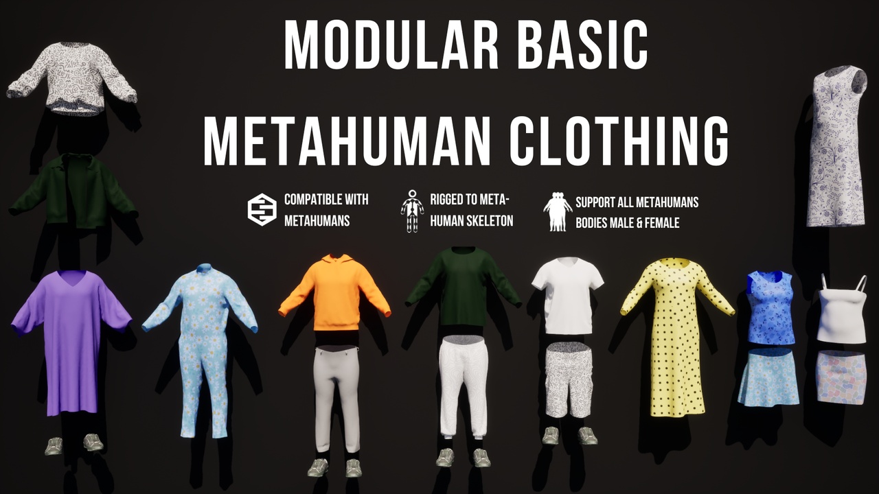 Media 1 for listing Modular Basic Metahuman Clothing