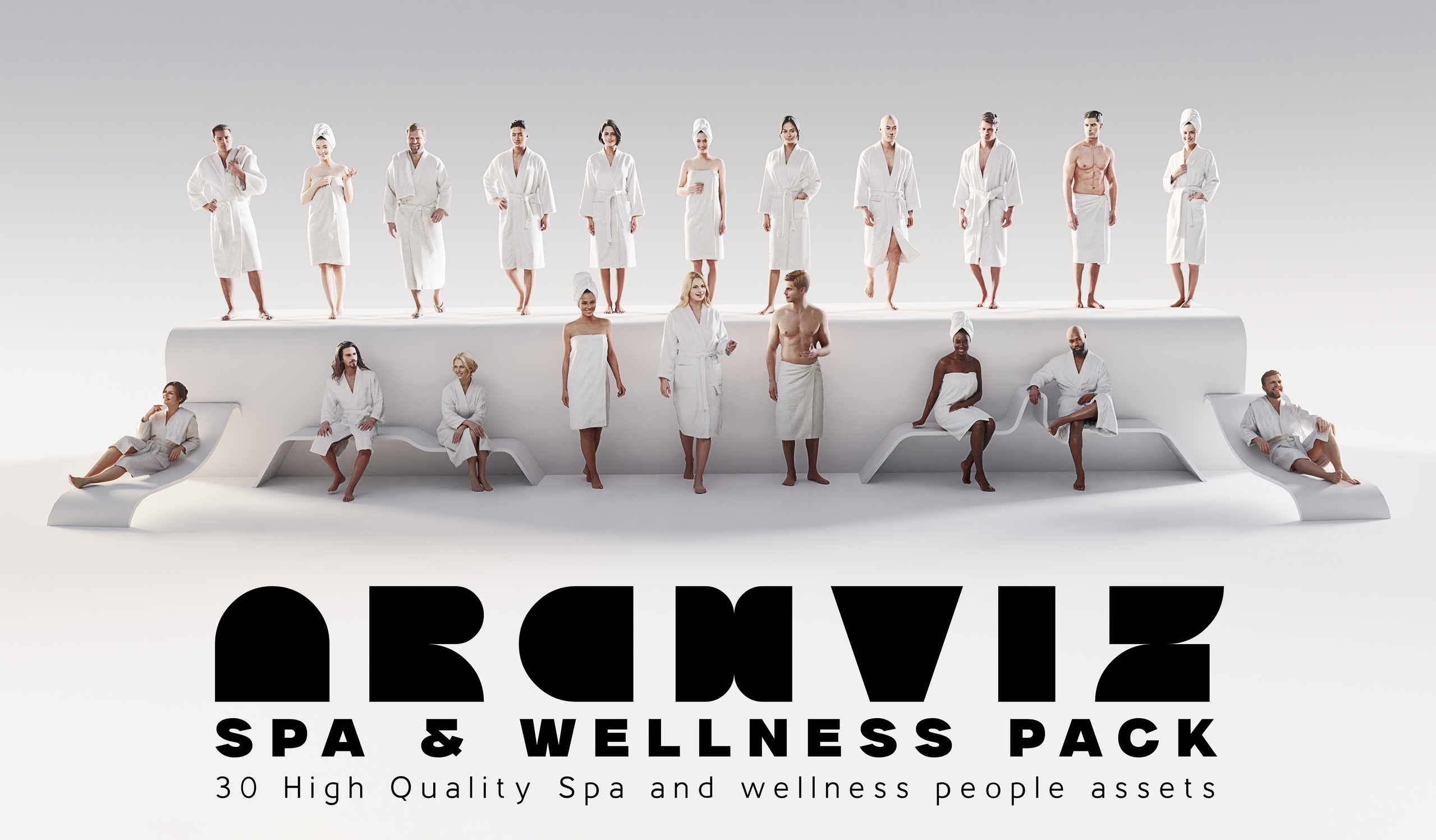 Media 1 for listing ArchViz People — Spa & Wellness | 20 Spa Resort Character Models