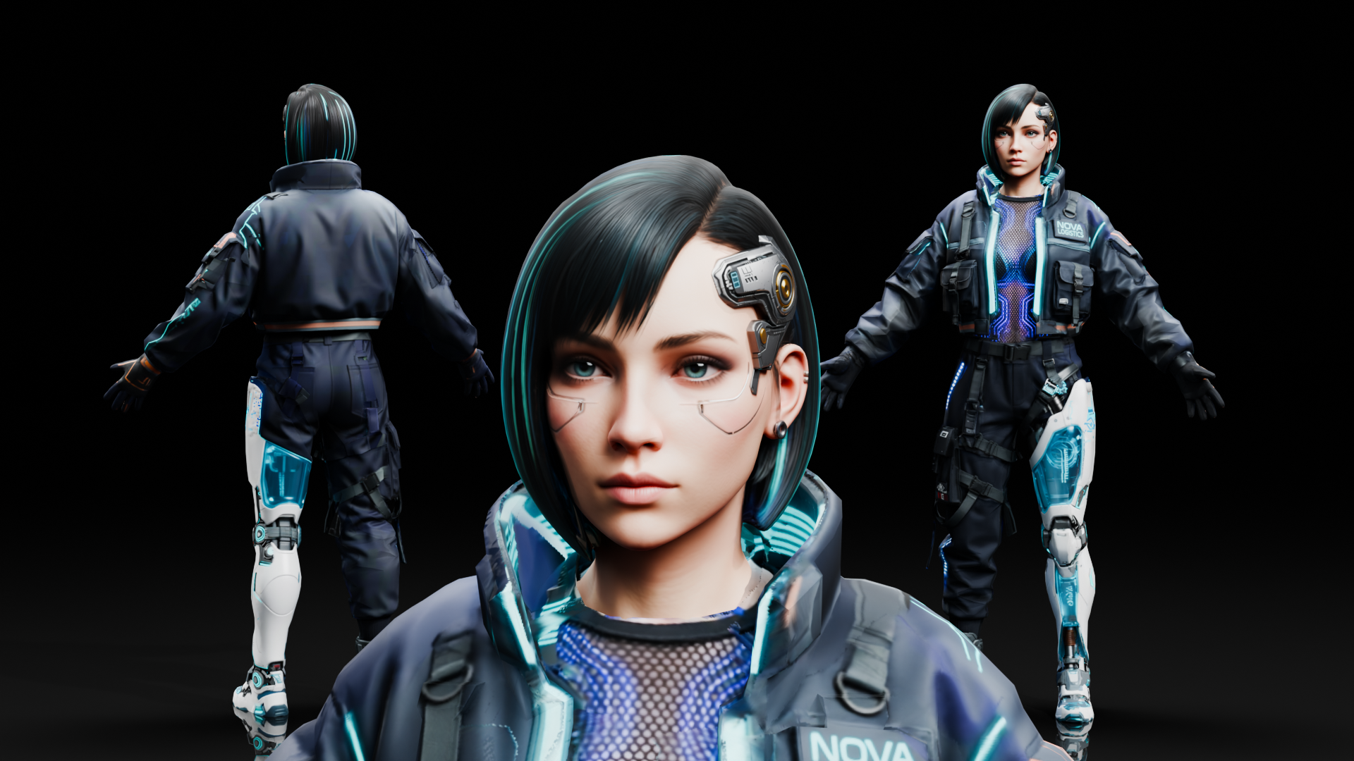 Cyberpunk Female Cyborg - Rigged | Fab
