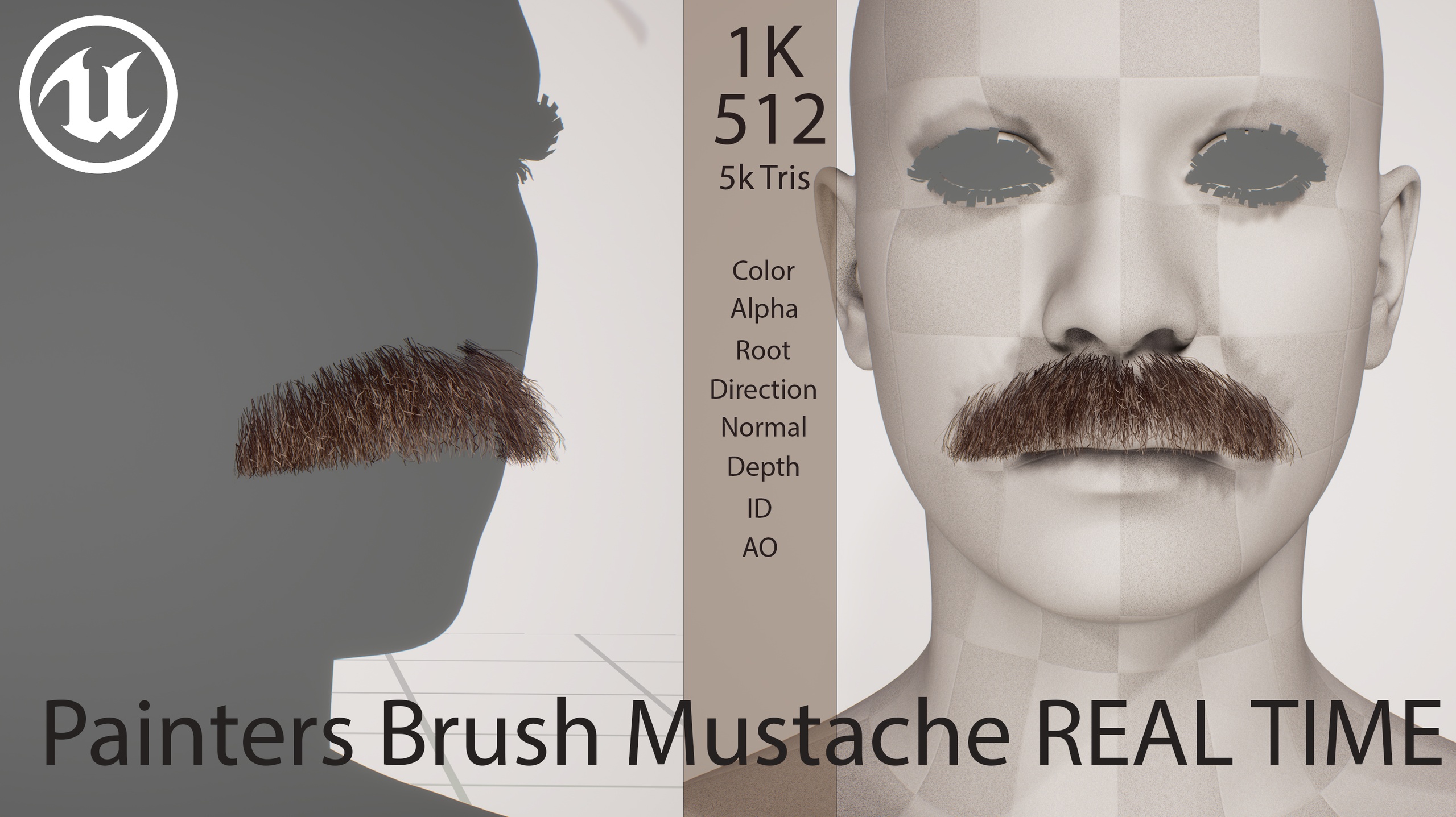 Media 1 for listing Painters Brush Moustache Real Time Facial Hair
