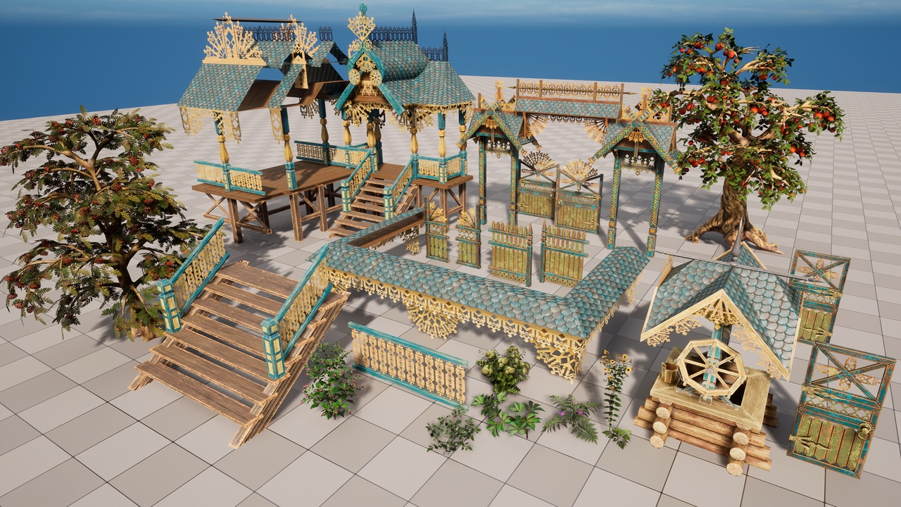 Media 1 for listing Modular wooden town