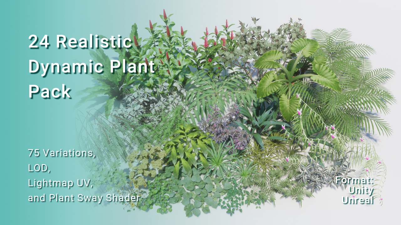 Media 1 for listing 24 Realistic Dynamic Plants Pack