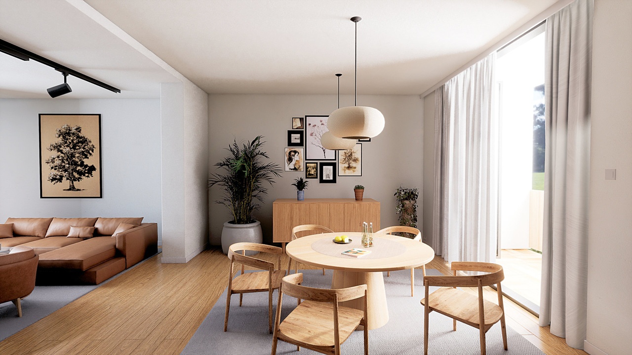 Media 1 for listing White Apartment: Living Room Scene