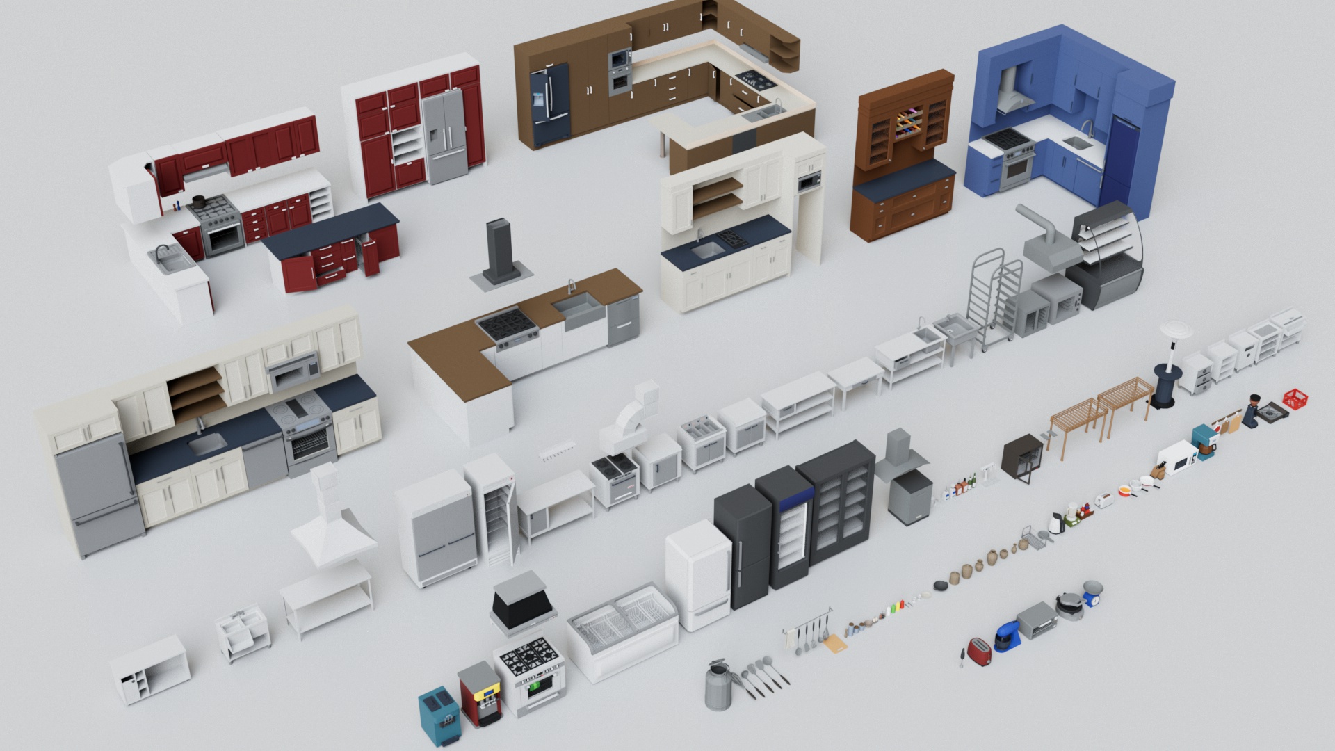 Realistic Kitchen Furniture Mega Pack Collection | Fab