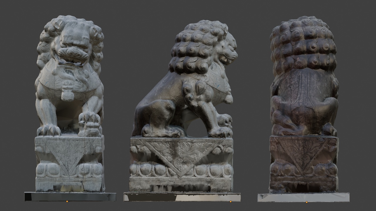 Media 1 for listing Scan the architectural model of stone lions