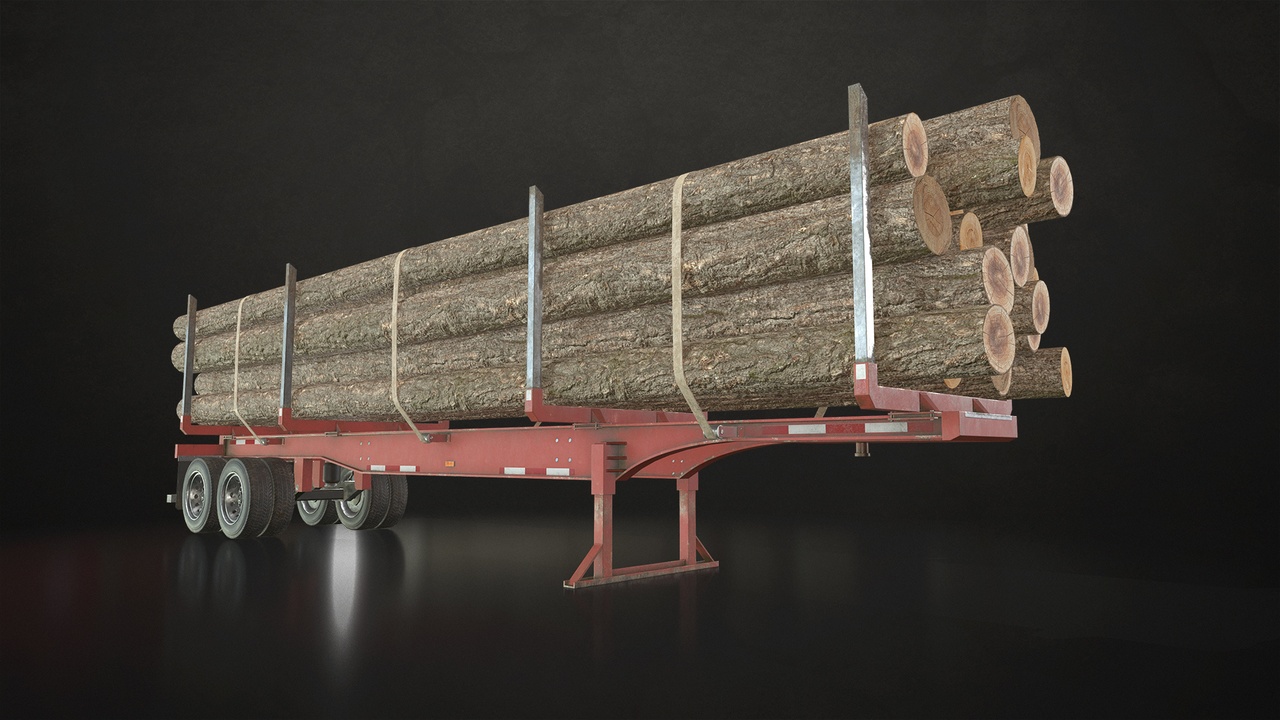 商品 Logging Trailer - Low Poly 的媒体 1