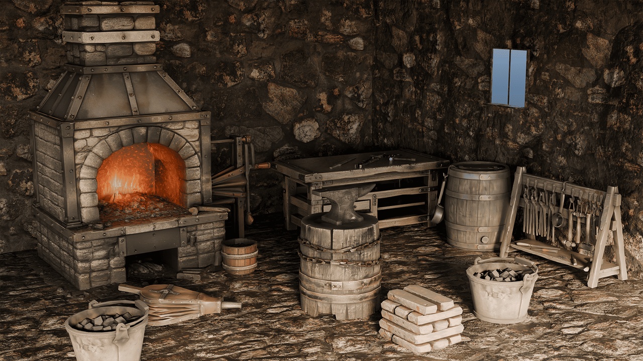 Media 1 for listing Medieval Blacksmith Essential Props Pack