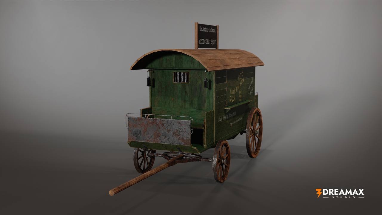 Medieval Medicine Wagon  – Traveling Healer & Apothecary Cart 제품 등록을 위한 미디어 1개