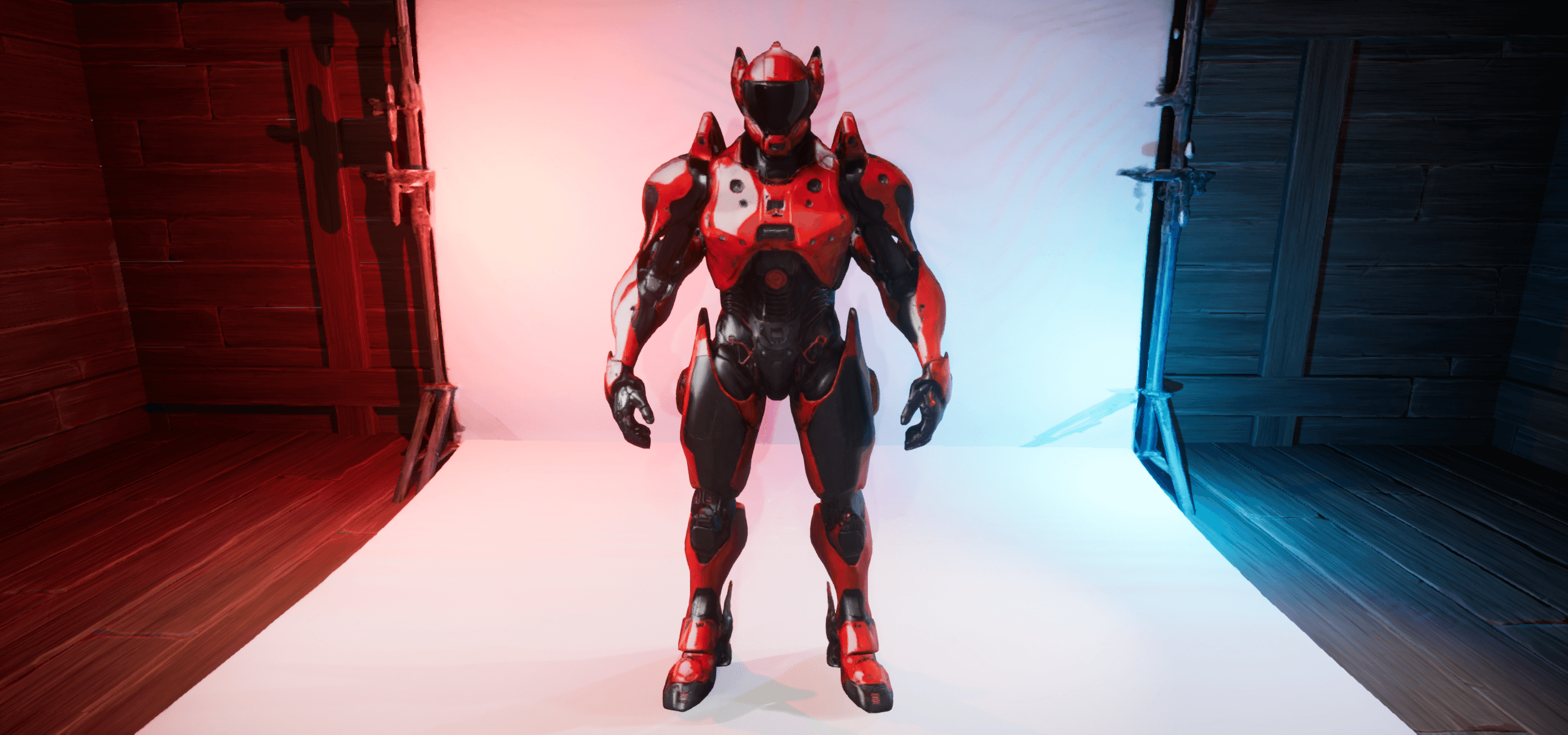 Red Exoskeleton Exosuit - Red/Black - Male - Character - Ready To Be Rigged ...