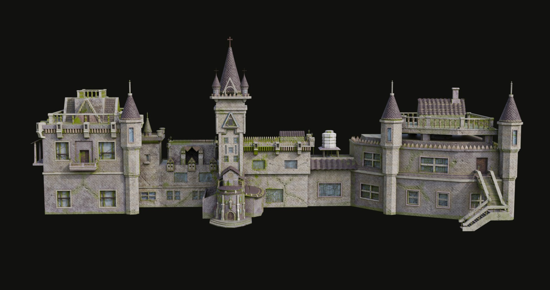 Media 1 for listing Old Haunted Castle GameReady PBR Unity Unreal Engine Textures Included