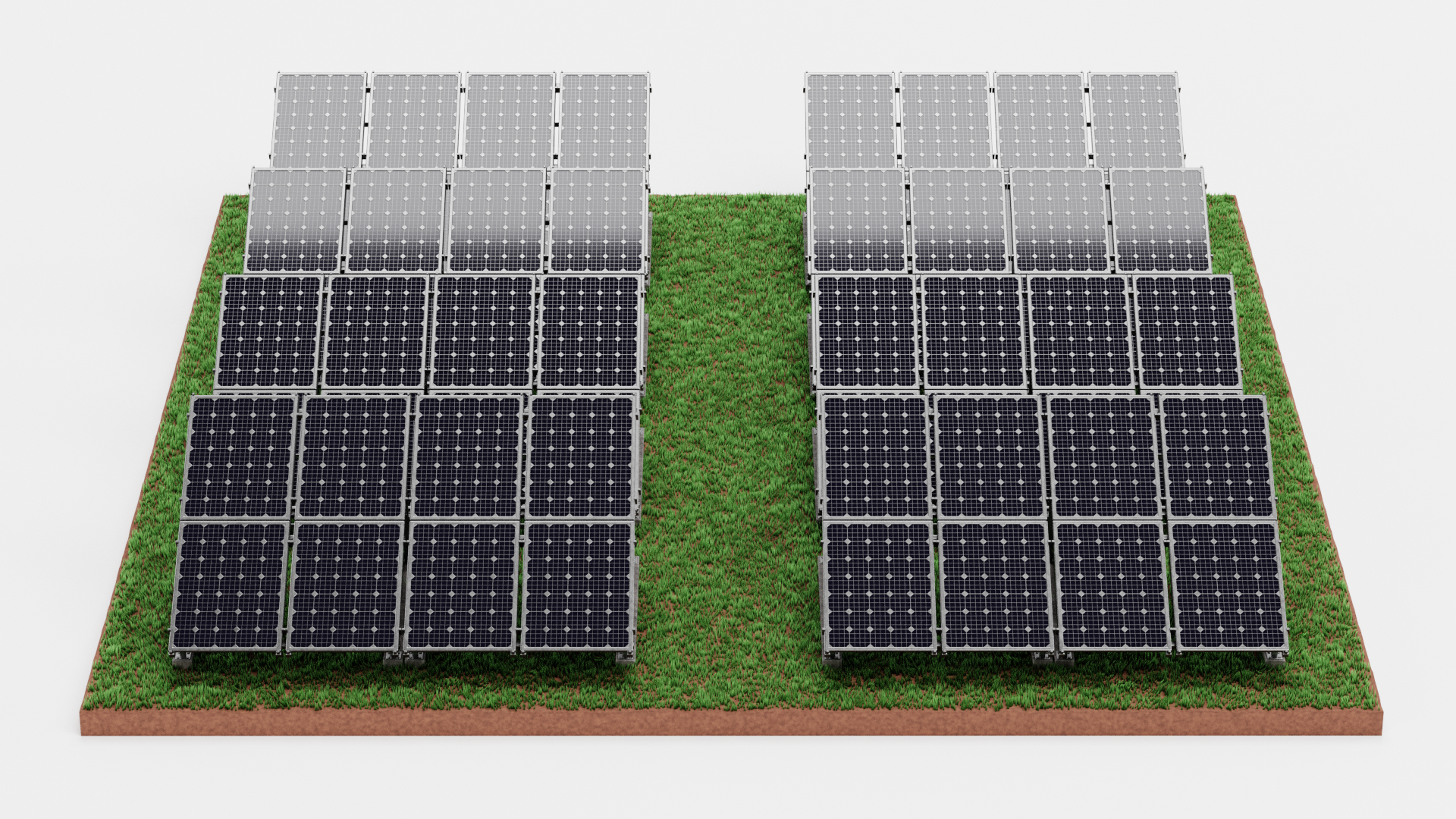 Solar Farm V3 - Monocrystalline Array with Terrain Base | Fab