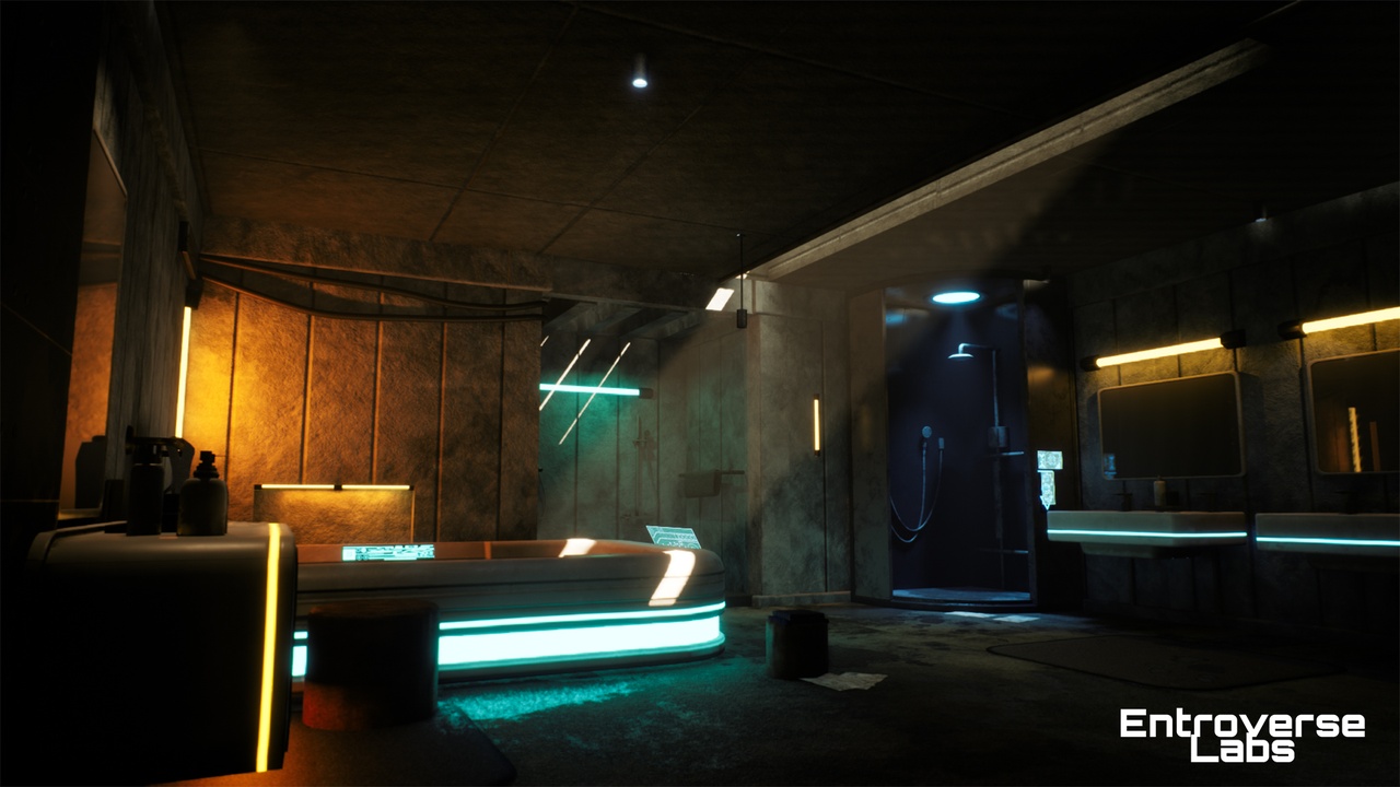 Media 1 for listing Cyberpunk Bathroom Environment ( Modular , Interior , Brutalist, Cyberpunk )