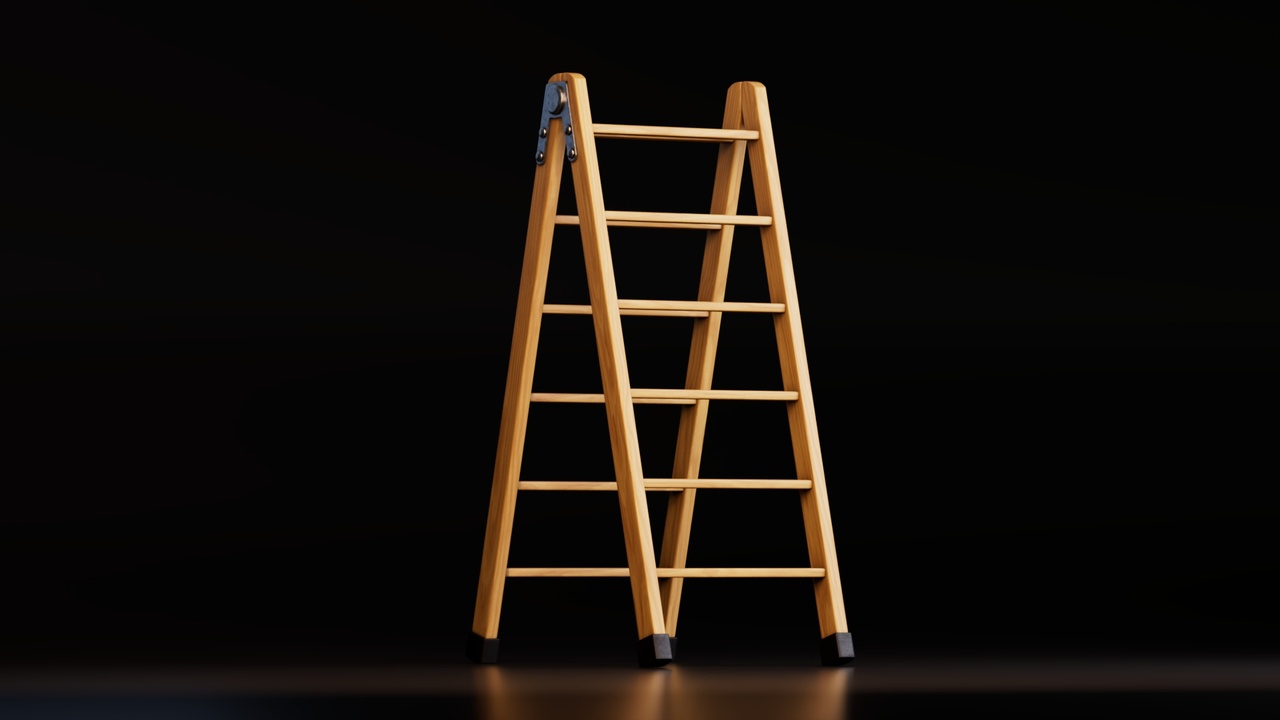 Media 1 for listing Wooden Folding Step Ladder