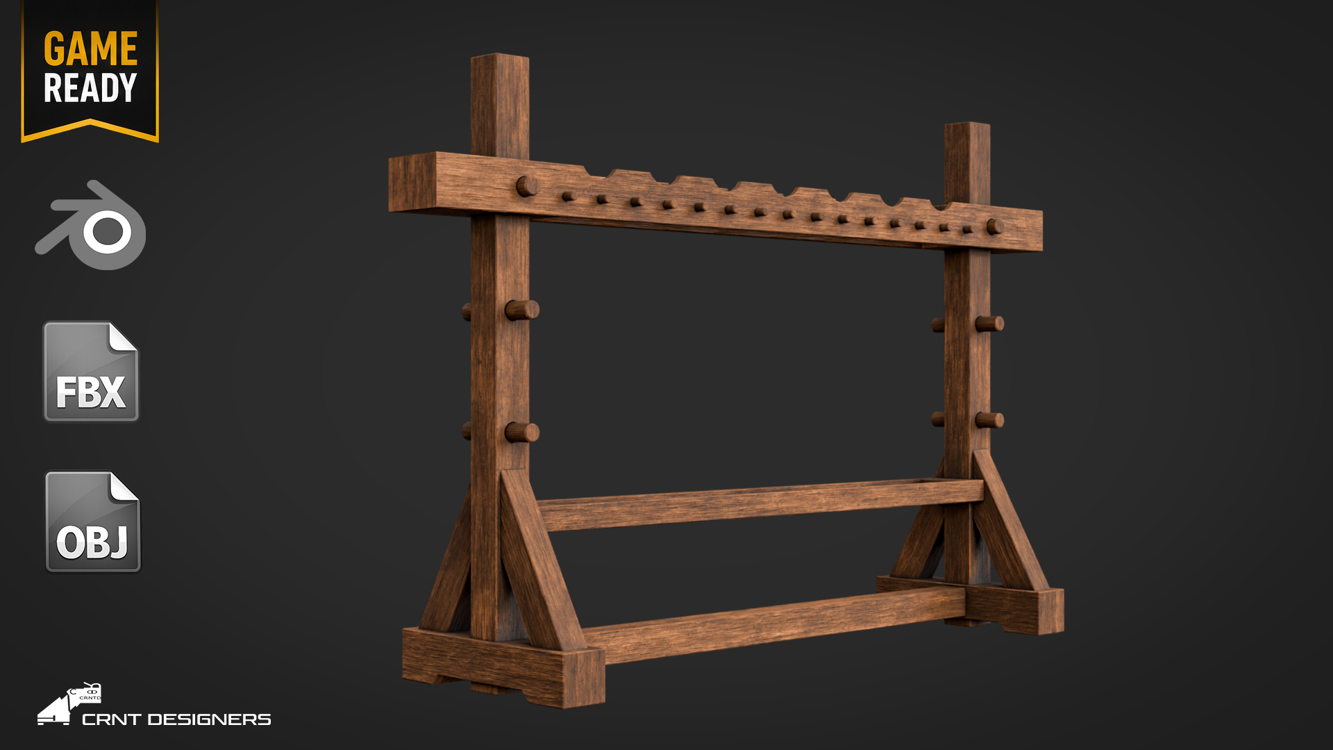 Triangle Frame Midieval Weapons Rack Medieval Weapon Rack Lowpoly 3D model | Fab