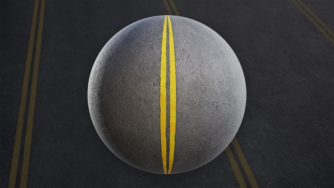 Media 1 for listing Stylized Road 01C: Yellow Lines - Material