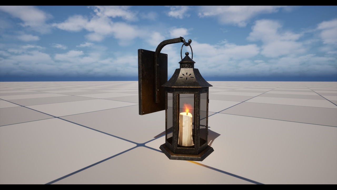Media 1 for listing Lantern Prop Pack - Candle Lit & Emissive Glass Versions + Bonus Candle