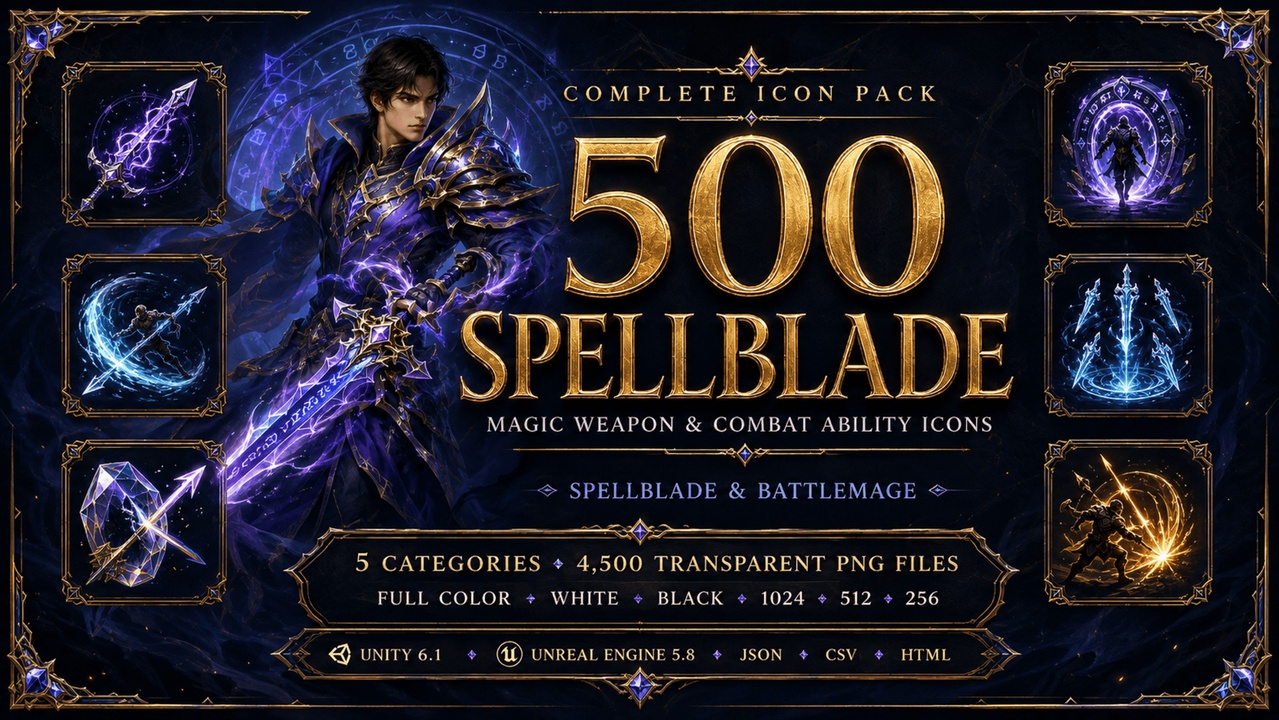 Media 1 for listing 500 Spellblade & Battlemage Magic Weapon & Combat Ability Icons