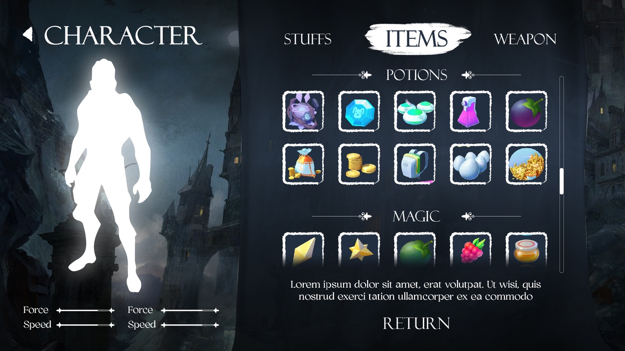 Media 1 for listing Game inventory Interface