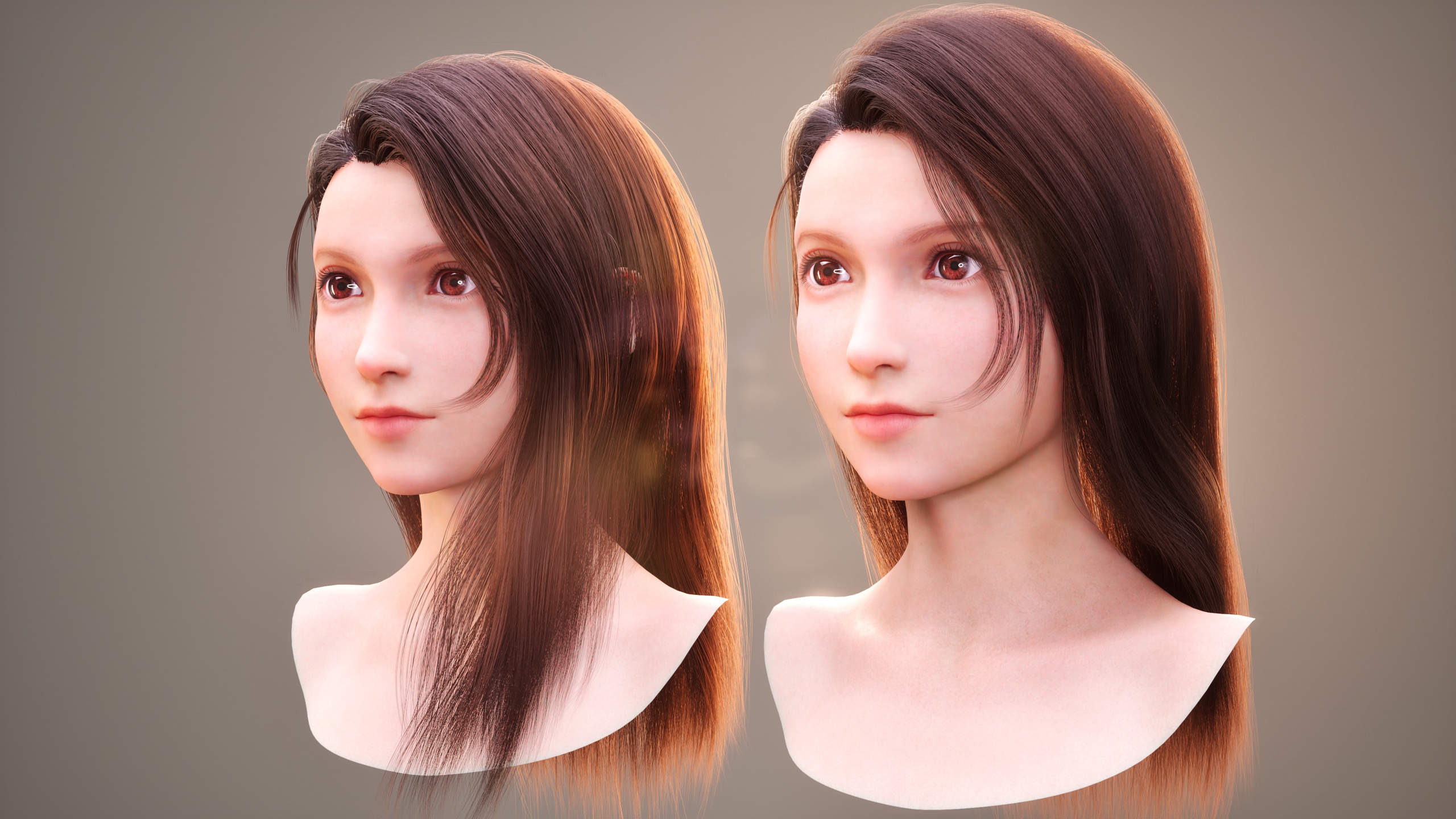 商品 Real-time Two Styles Side Part Natural Hair For Metahuman 的媒体 1