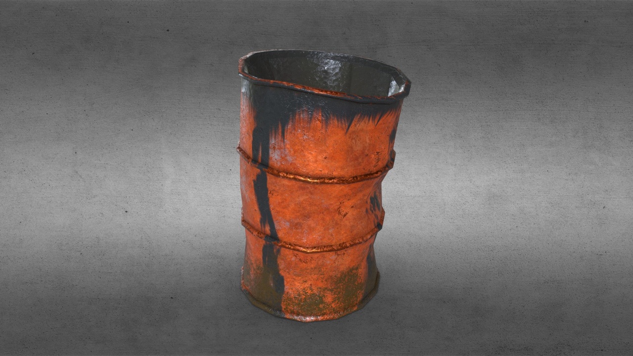 Media 1 for listing Rusty and Oil Stained Oil Barrel
