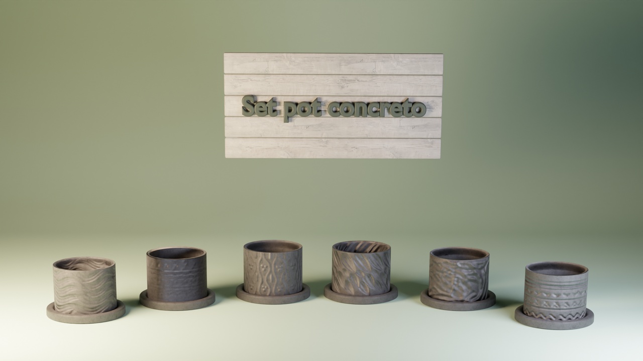 Media 1 for listing Modern Ceramic Planter with Saucer – High & Low Poly | FBX