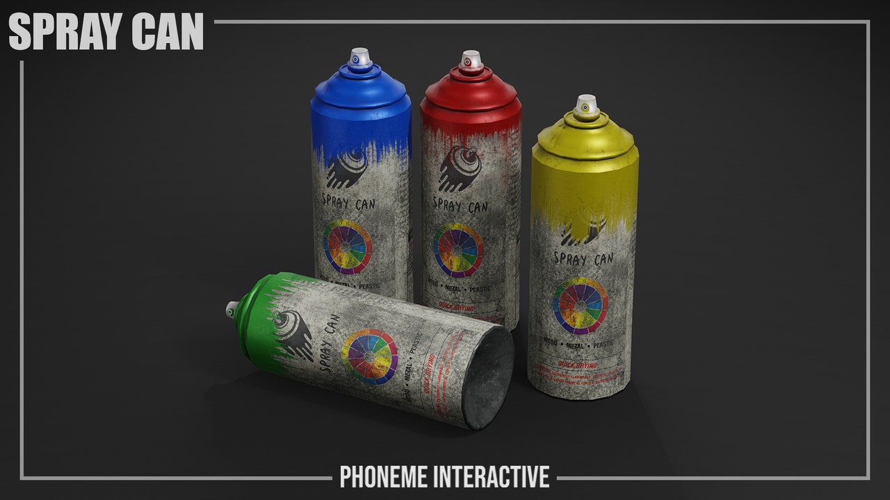 Media 1 for listing Spray Can Pack – Game Ready 3D Models with 4 Color Variants