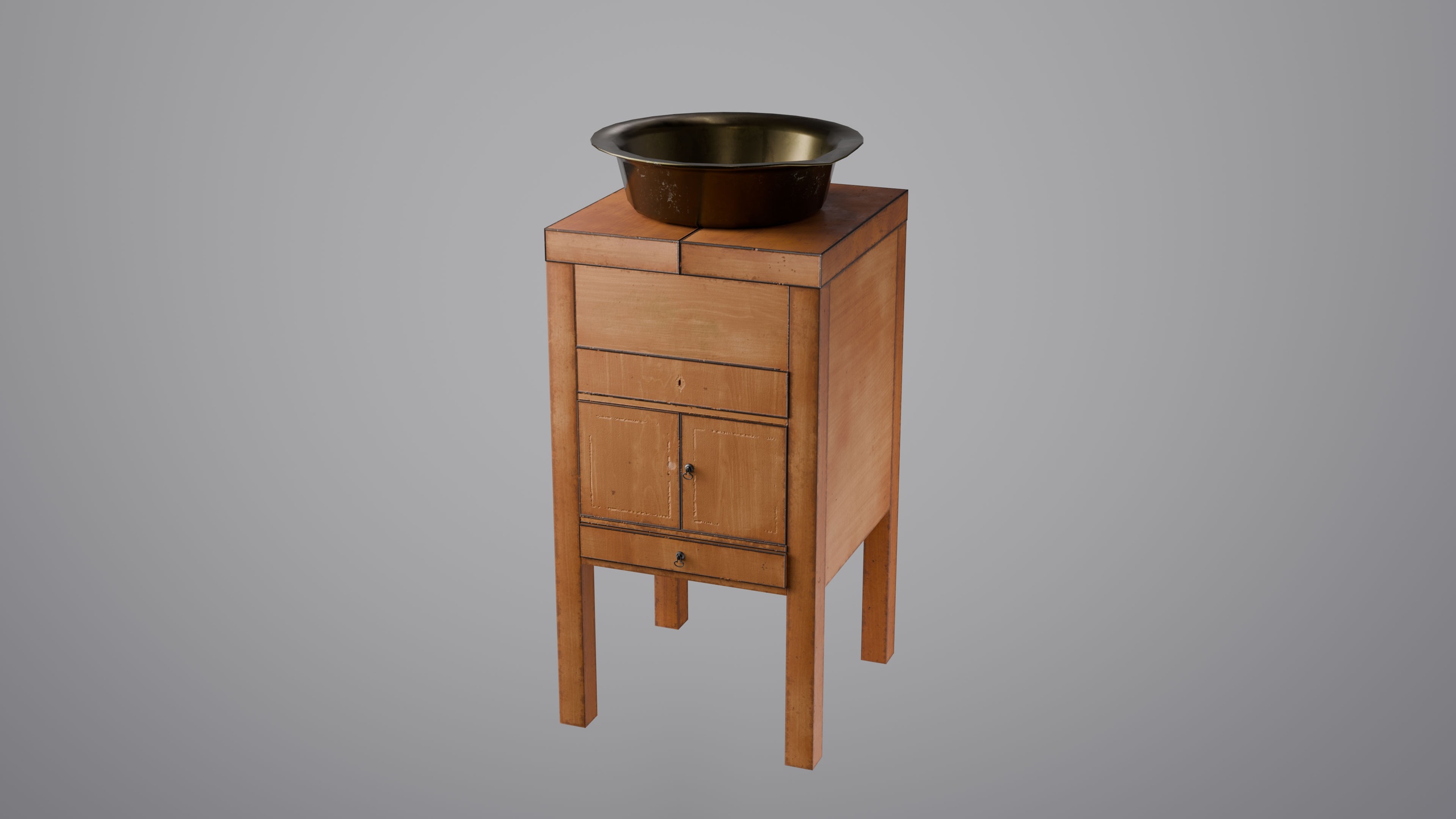 Media 1 for listing Antique Basin Stand Cabinet with Wash Bowl