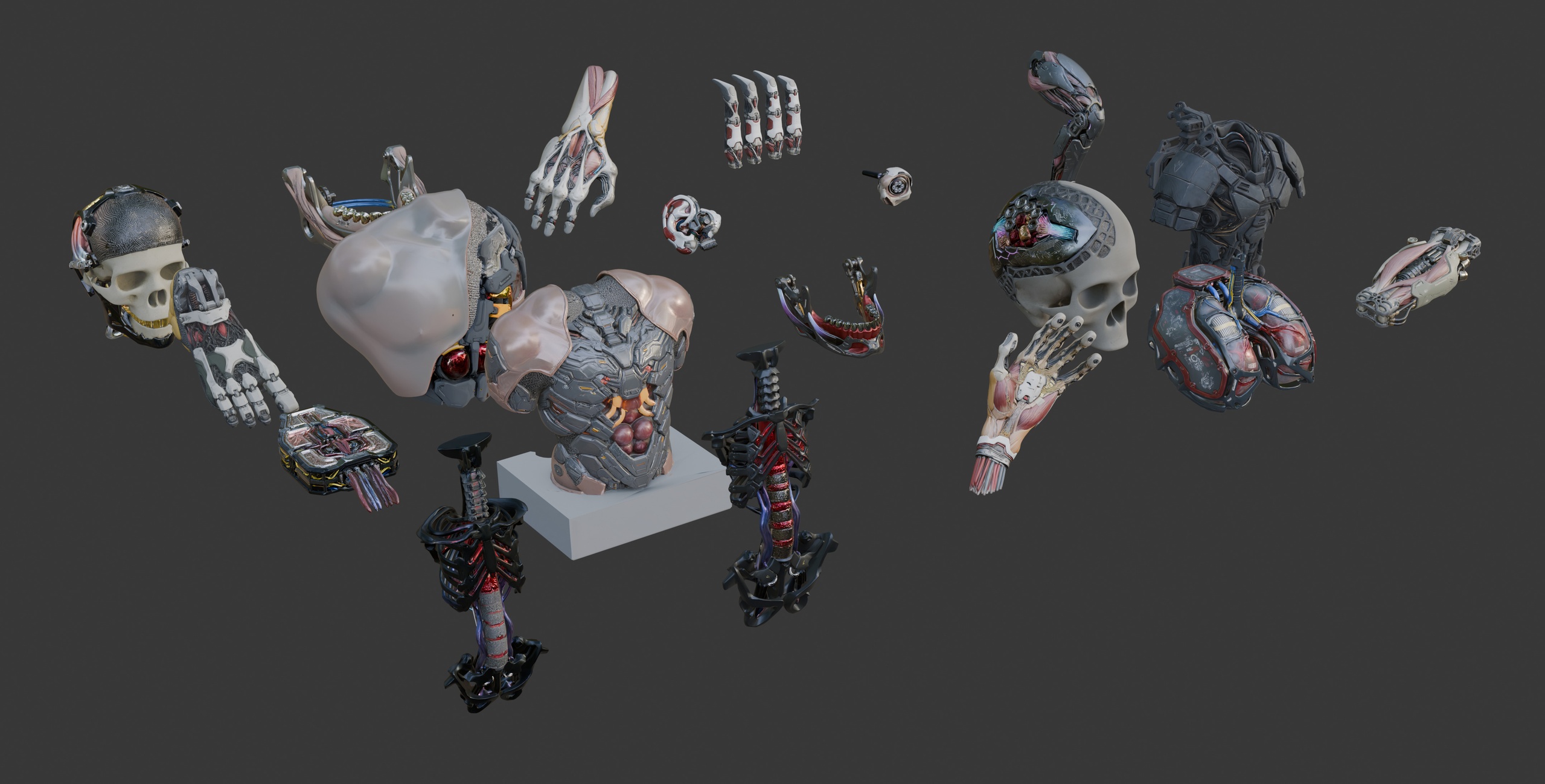 Media 1 for listing augmented cyberpunk bodyparts set 3
