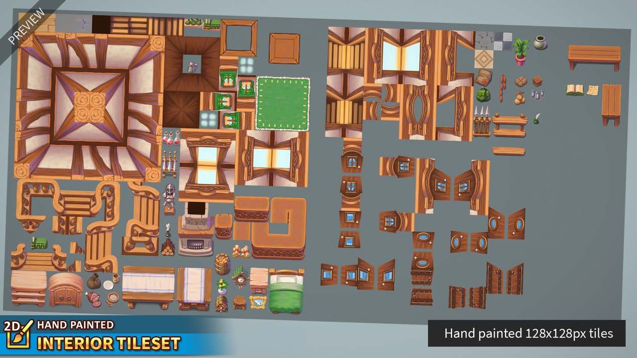 Media 1 for listing 2D Hand Painted - Interior Tileset