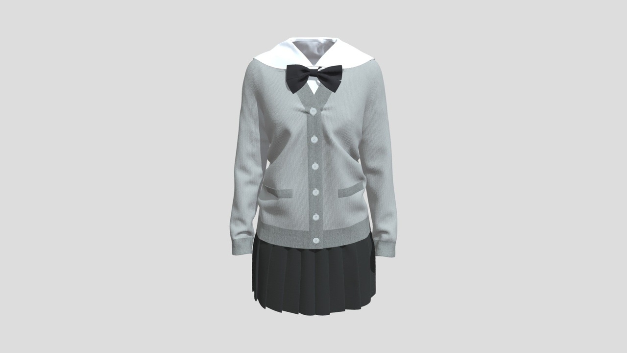 Media 1 for listing Sailor Collar School Uniform with Cardigan