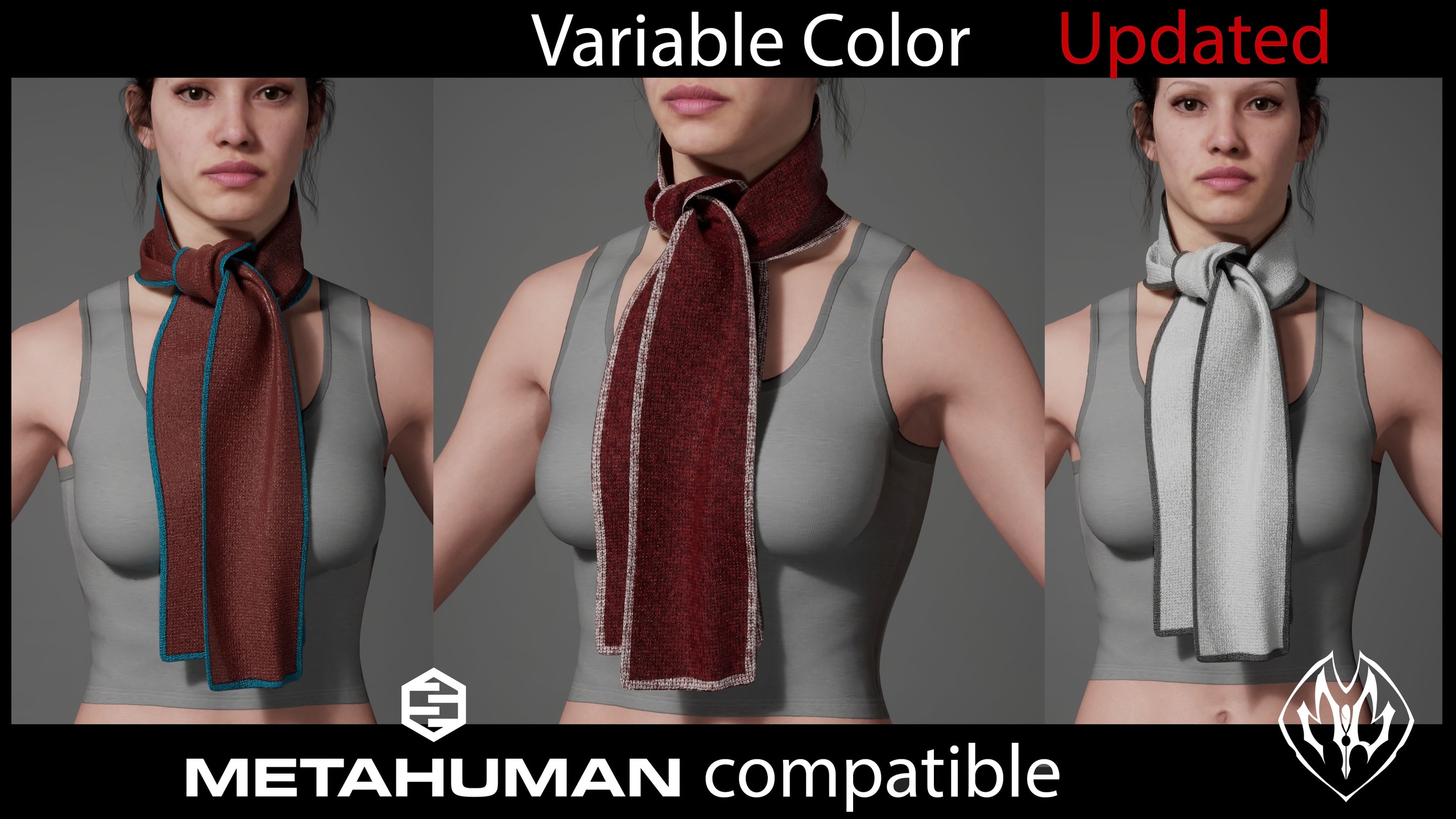 Media 1 for listing High quality woolen scarf for metahumans