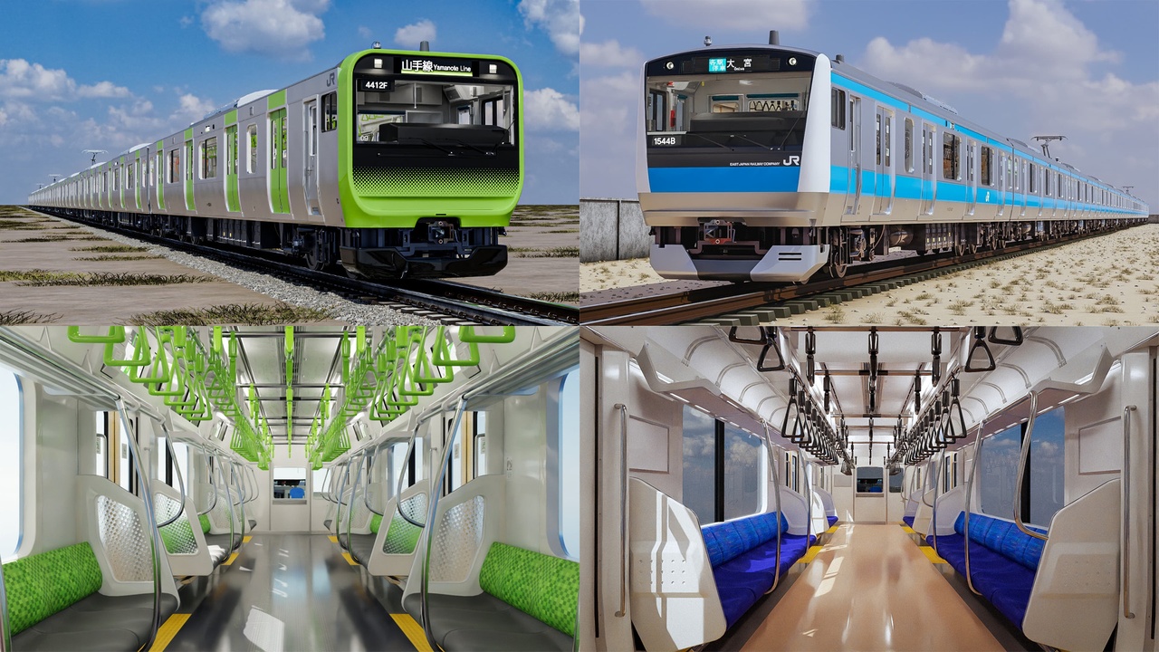 Media 1 for listing Japanese Train 3D Model Collection | 6 Trains | Rigged