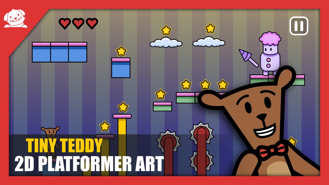 Media 1 for listing 2D Cartoon Platformer Assets Art Kit