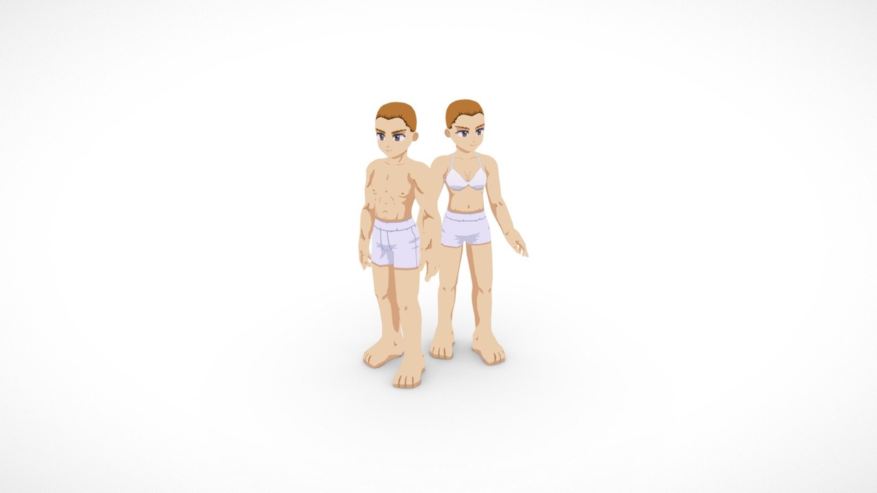 Media 1 for listing Pixel anime lowpoly - character base