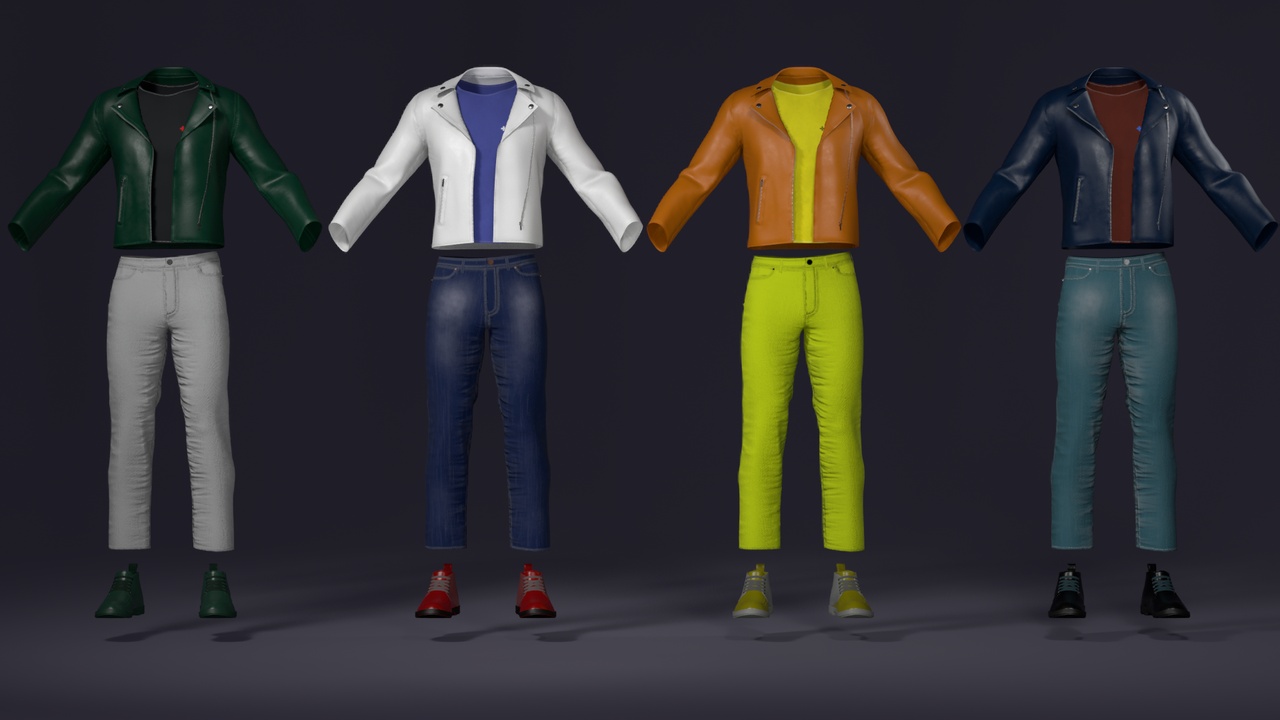 Media 1 for listing MetaOutfits – Urban Wear – Biker Male Outfit