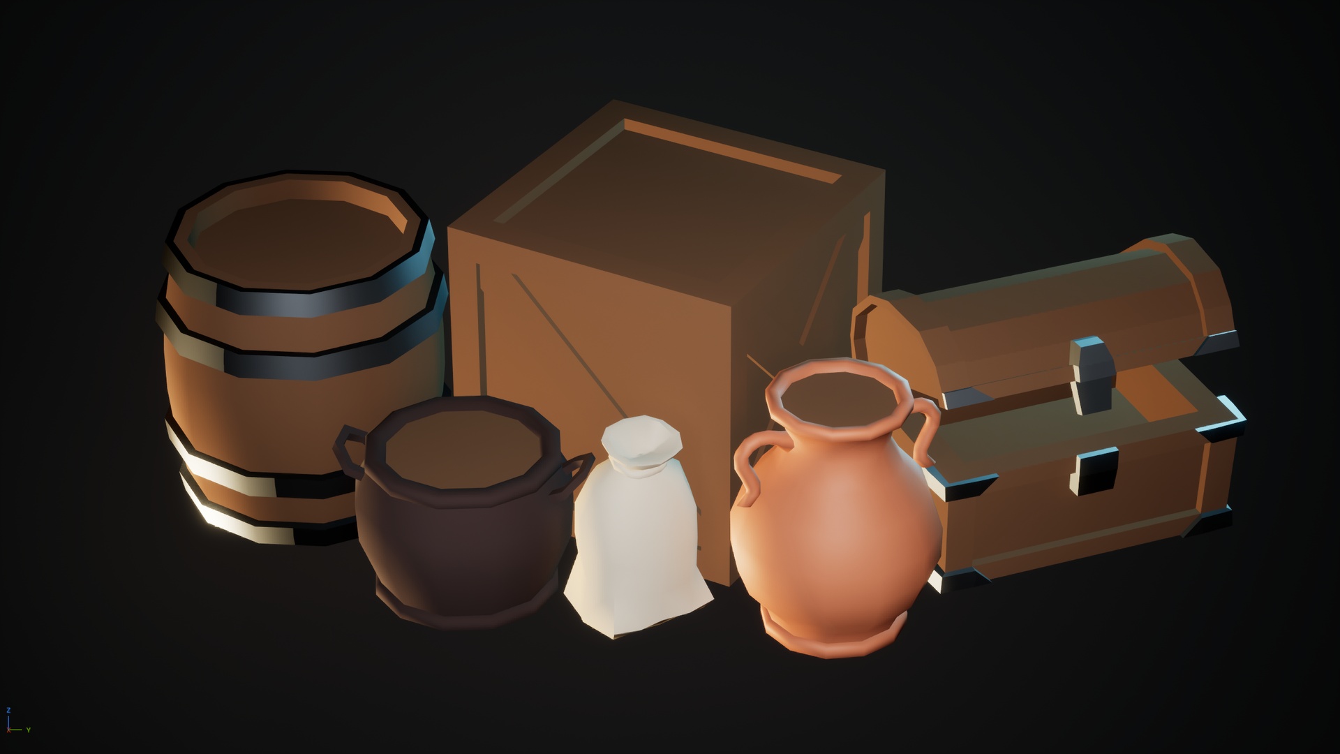 Media 1 for listing Medieval Storage Pack - Texturless Low Poly
