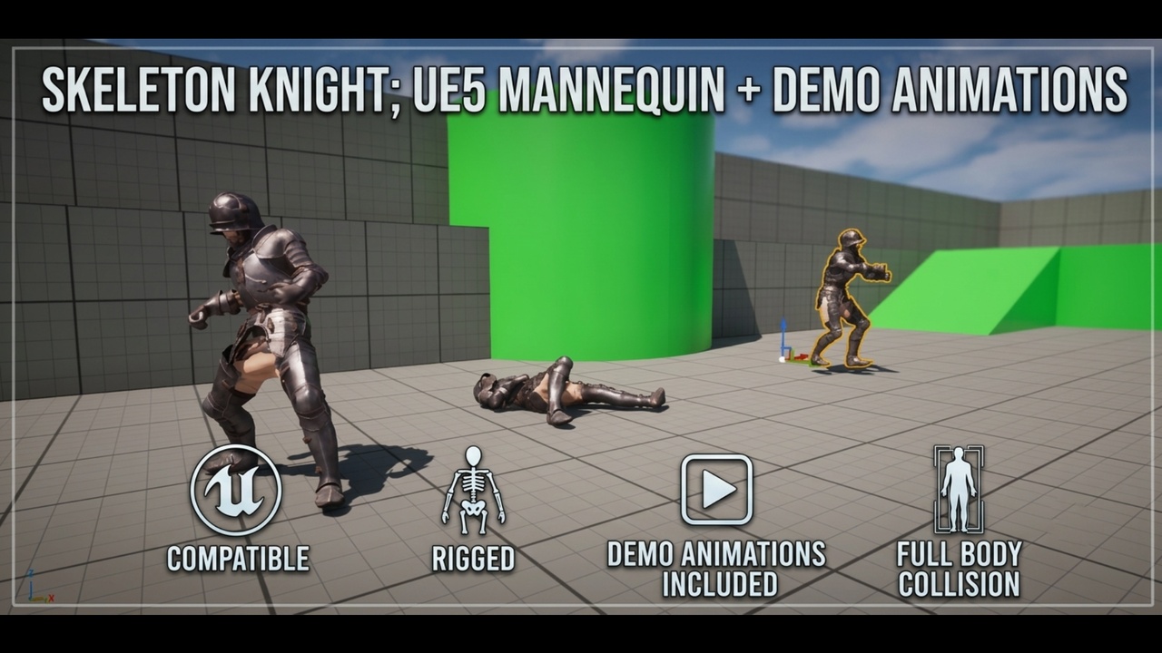 Media 1 for listing Skeleton Knight (UE5 Mannequin Support)