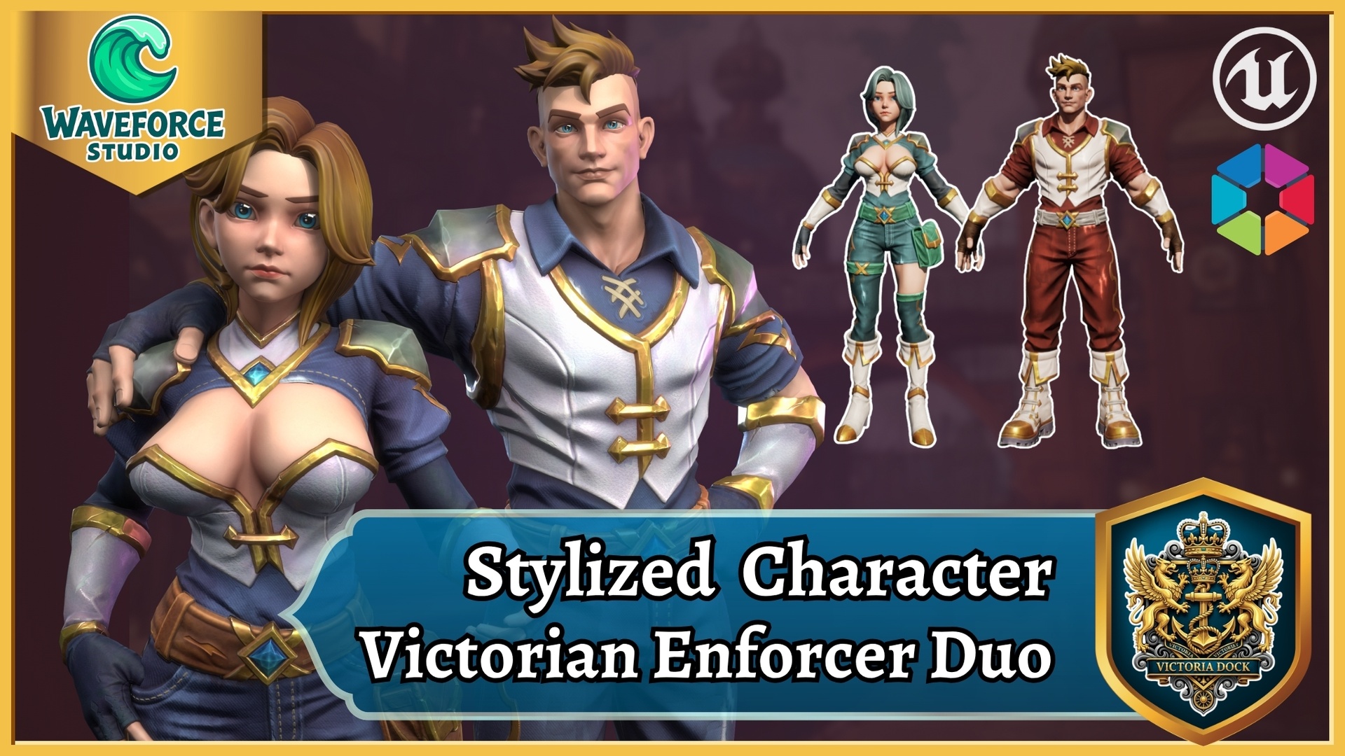 Media 1 for listing Victorian Enforcers Duo - Stylized Characters